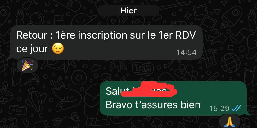 1ère inscription sur le 1er RDV