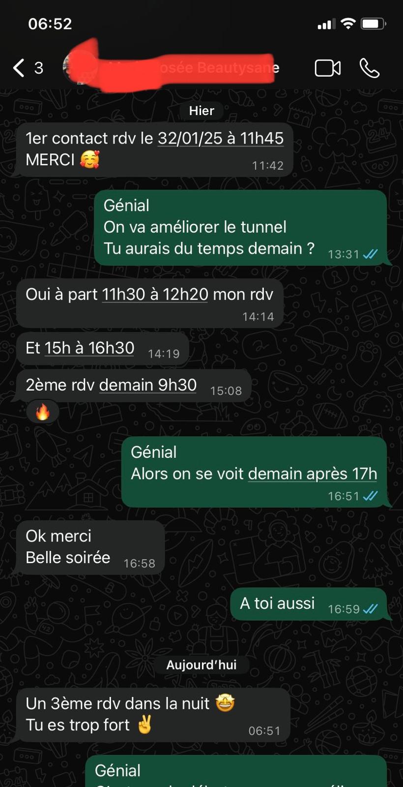 3 RDV dans la nuit après optimisation du tunnel