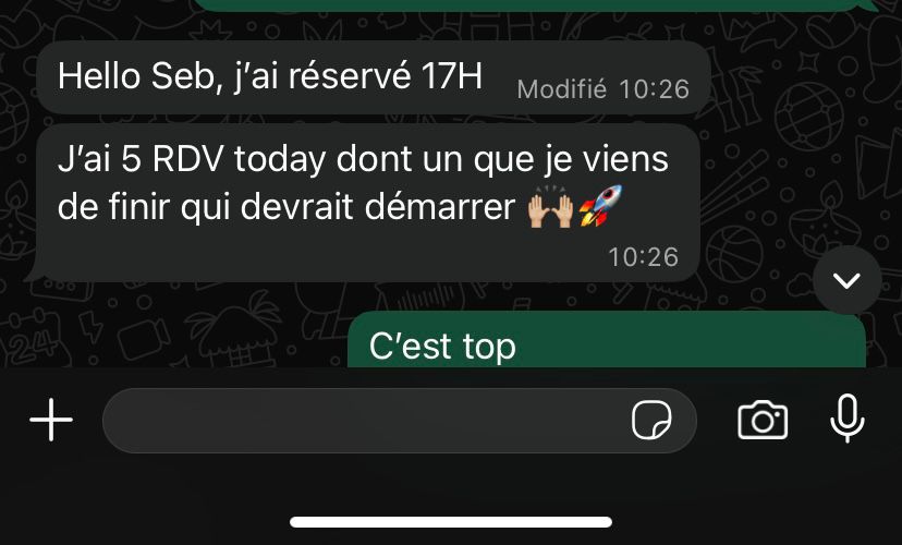 5 RDV dans la journée, un démarrage confirmé