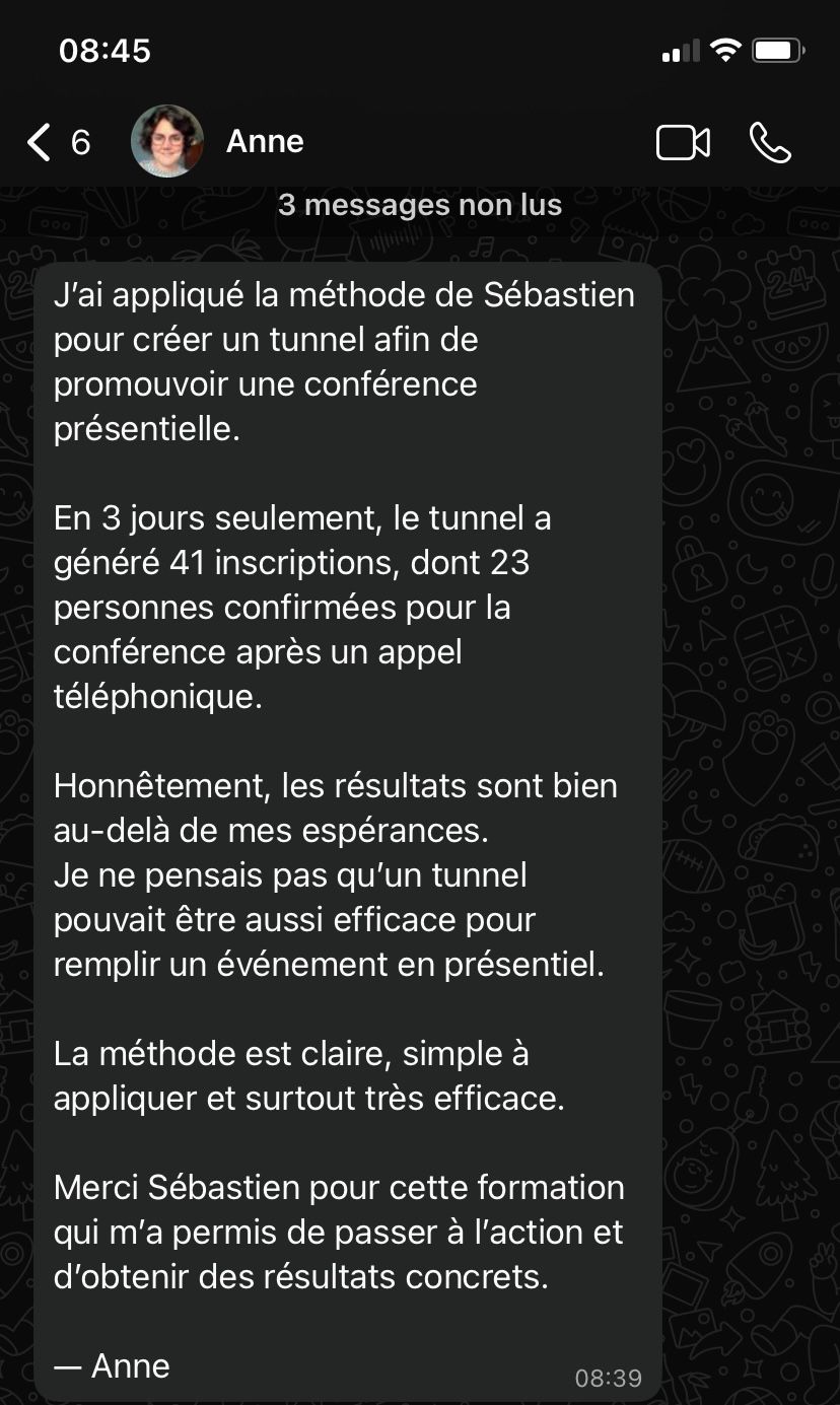 Anne 41 inscriptions en 3 jours