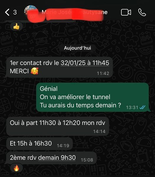 1er contact RDV posé merci